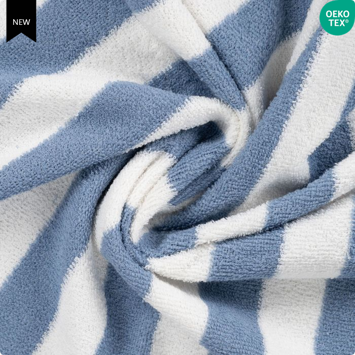 Badstof wit en blauw gestreept - Qjutie & the Qjutest